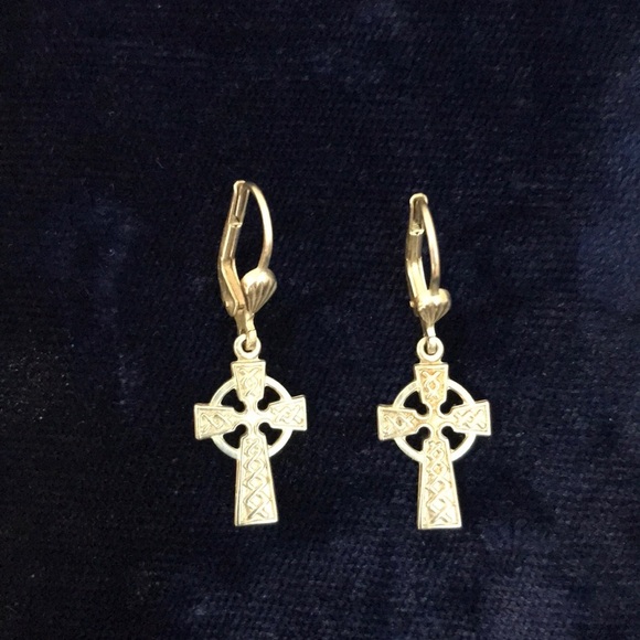 Jewelry - Silver Cross Hoop Earrings 925 Silver Stamp